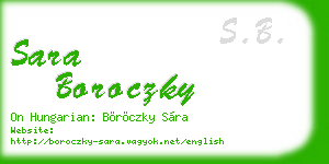 sara boroczky business card